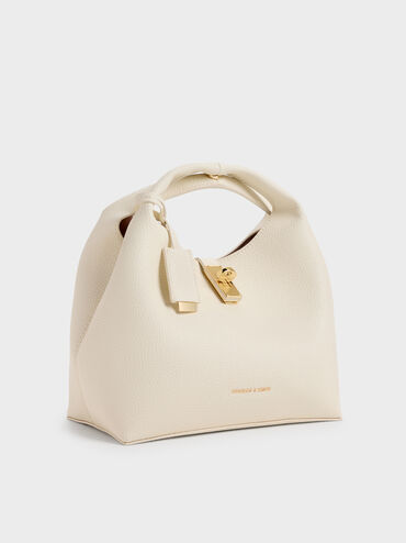 Tas Bucket Turn-Lock Chance, Cream, hi-res