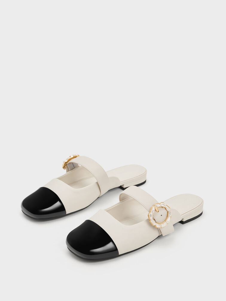 Patent Pearl Buckle Mary Jane Mules, Multi, hi-res