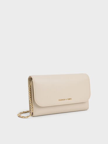 Dompet Panjang Magnetic Front Flap, Ivory, hi-res