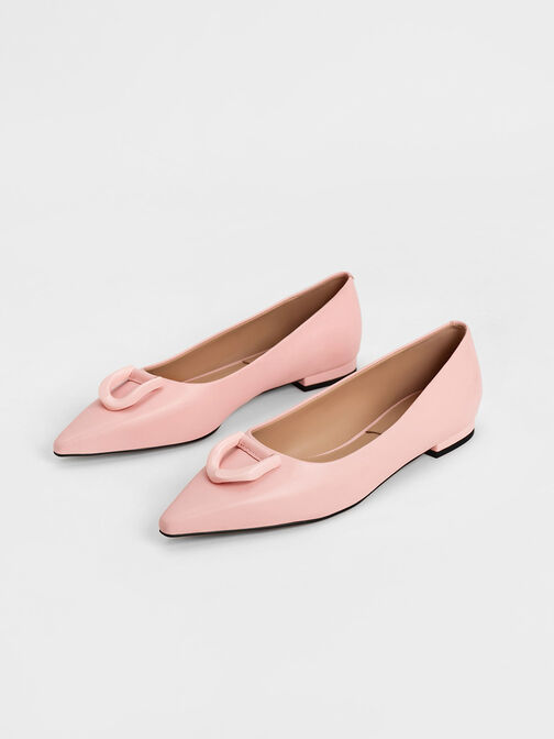 Sepatu Ballerinas Gabine Patent Leather, Pink, hi-res