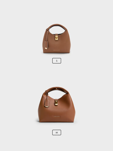 Chance Turn-Lock Bucket Bag, Chocolate, hi-res