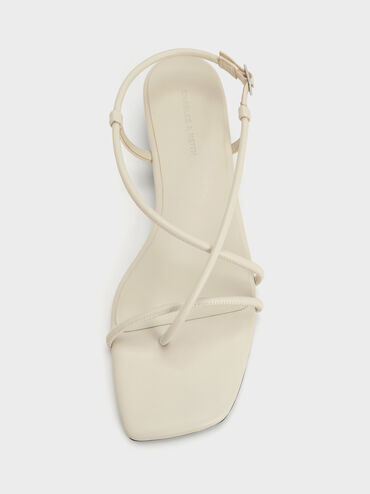 Sandal Slingback Crossover Strappy, Chalk, hi-res