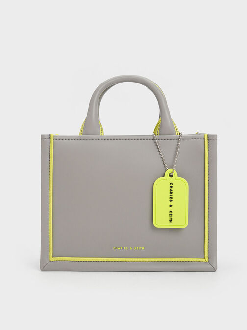 Tas Tote Bag Jump Contrast-Trim Mini, Grey, hi-res