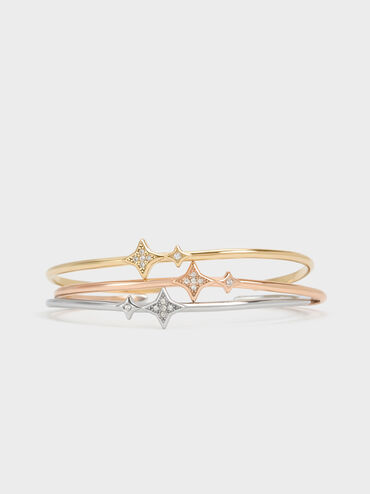 Gelang Bangle Crystal Star Everest, Silver, hi-res