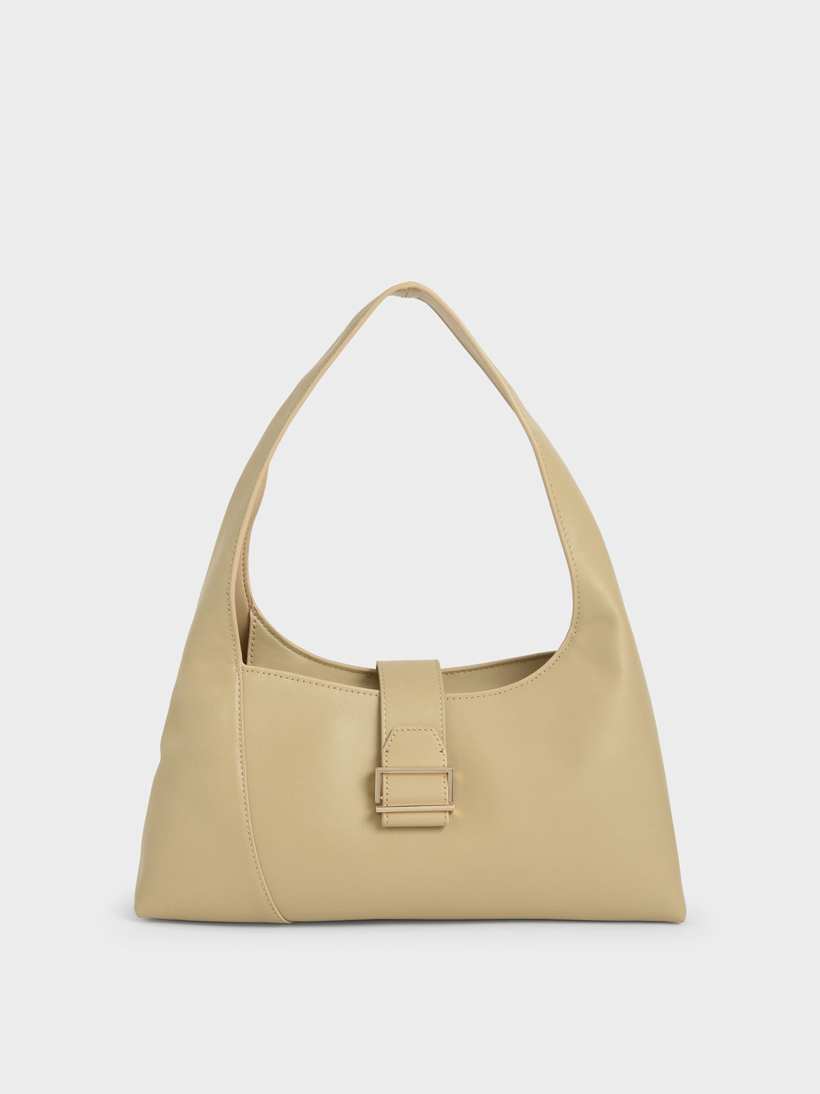 Leather Hobo Bag, Yellow, hi-res