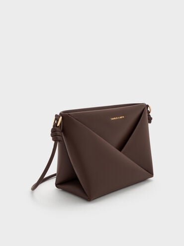 Tas Selempang Geometric Midori, Espresso Brown, hi-res