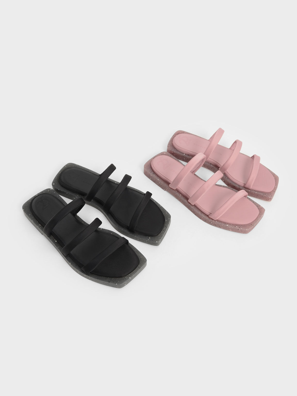 Arabella Recycled Nylon Slide Sandals, Black, hi-res