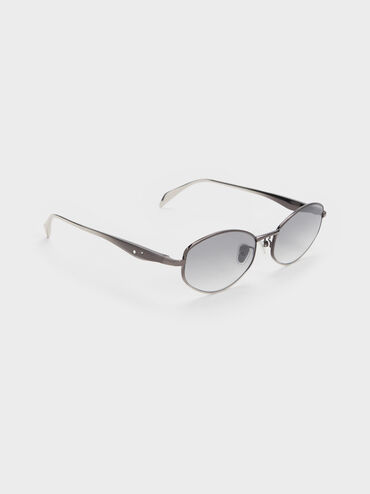 Kacamata Oval Celestia Crystal-Accent Ombre, Grey, hi-res