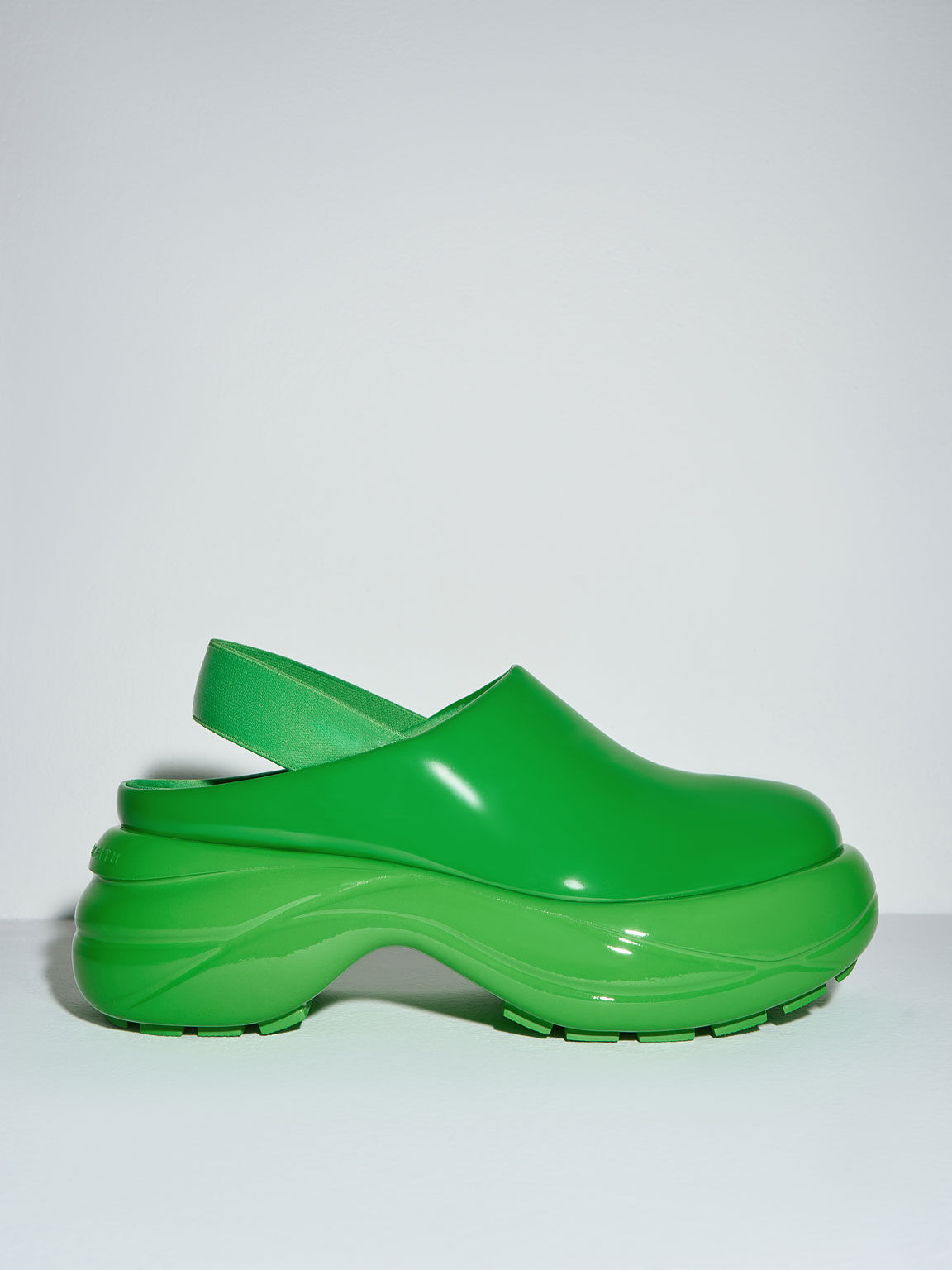 Sepatu Flats Roony Patent Back-Strap, Green, hi-res