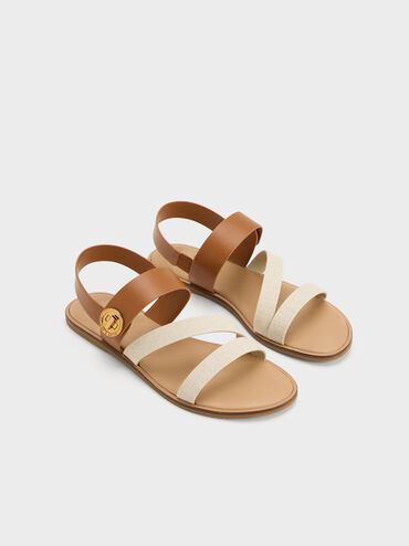 Sandal Strappy Turn Lock Yara, Caramel, hi-res