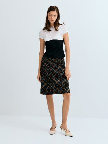 Sepatu Pumps Mary Jane Slingback Pointed, Beige, hi-res