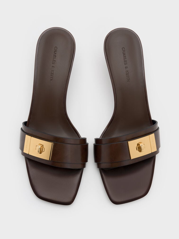 Sandal Mules Kitten-Heel Aelin, Espresso Brown, hi-res