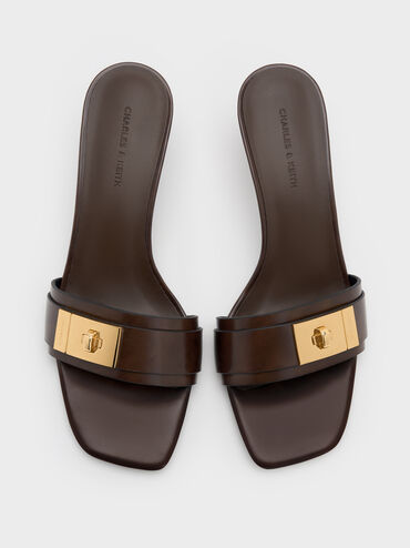 Sandal Mules Kitten-Heel Aelin, Espresso Brown, hi-res