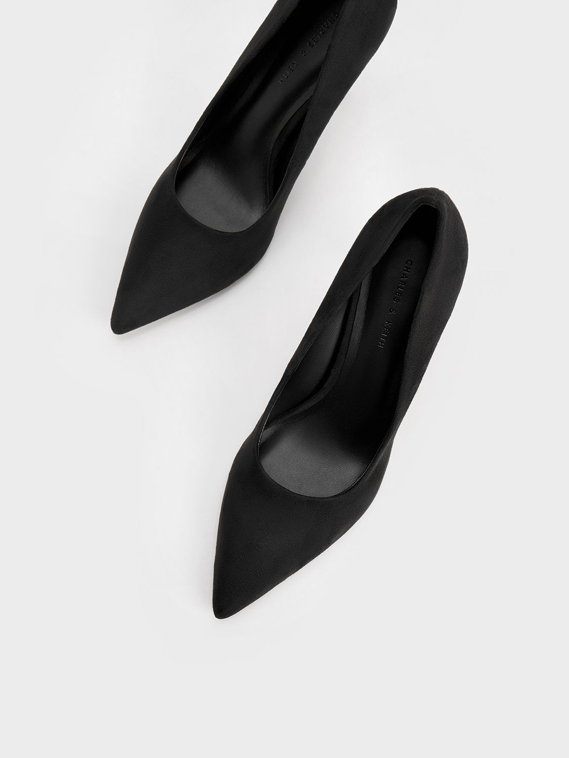 Sepatu Pumps Textured Stiletto Heel, Black, hi-res
