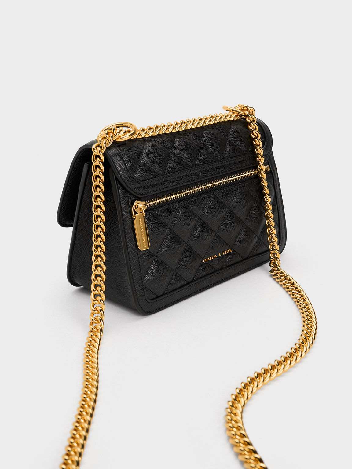 Black Micaela Quilted Chain Bag CHARLES KEITH ID