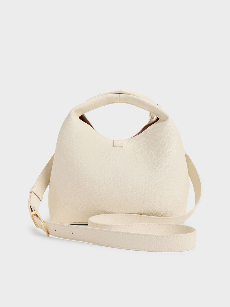 Tas Bucket Turn-Lock Chance, Cream, hi-res