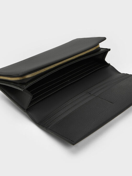Dompet Panjang Detail Tassel, Black, hi-res