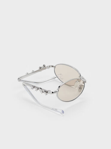 Kacamata Crystal Bow Paige, Silver, hi-res