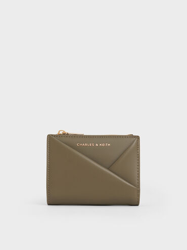 Midori Geometric Top-Zip Wallet, Deep Olive, hi-res