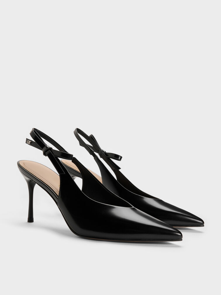 Sepatu Pumps Slingback Leather Anastasia, Black Box, hi-res
