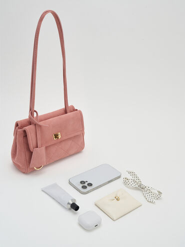 Apfra Quilted Tote Bag, Blush Pink, hi-res