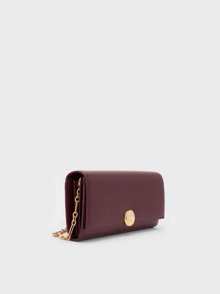 Dompet on-chain Behn Metallic Accent, Wineberry Red, hi-res