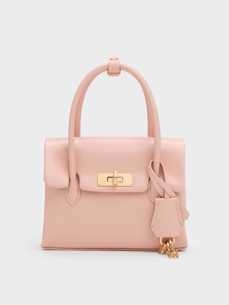 Mini Kerry Turn-Lock Tote Bag, Pink, hi-res