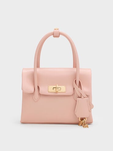 Mini Kerry Turn-Lock Tote Bag, Pink, hi-res