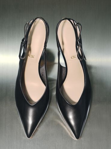 Sepatu Pumps Slingback Leather Anastasia, Black Box, hi-res