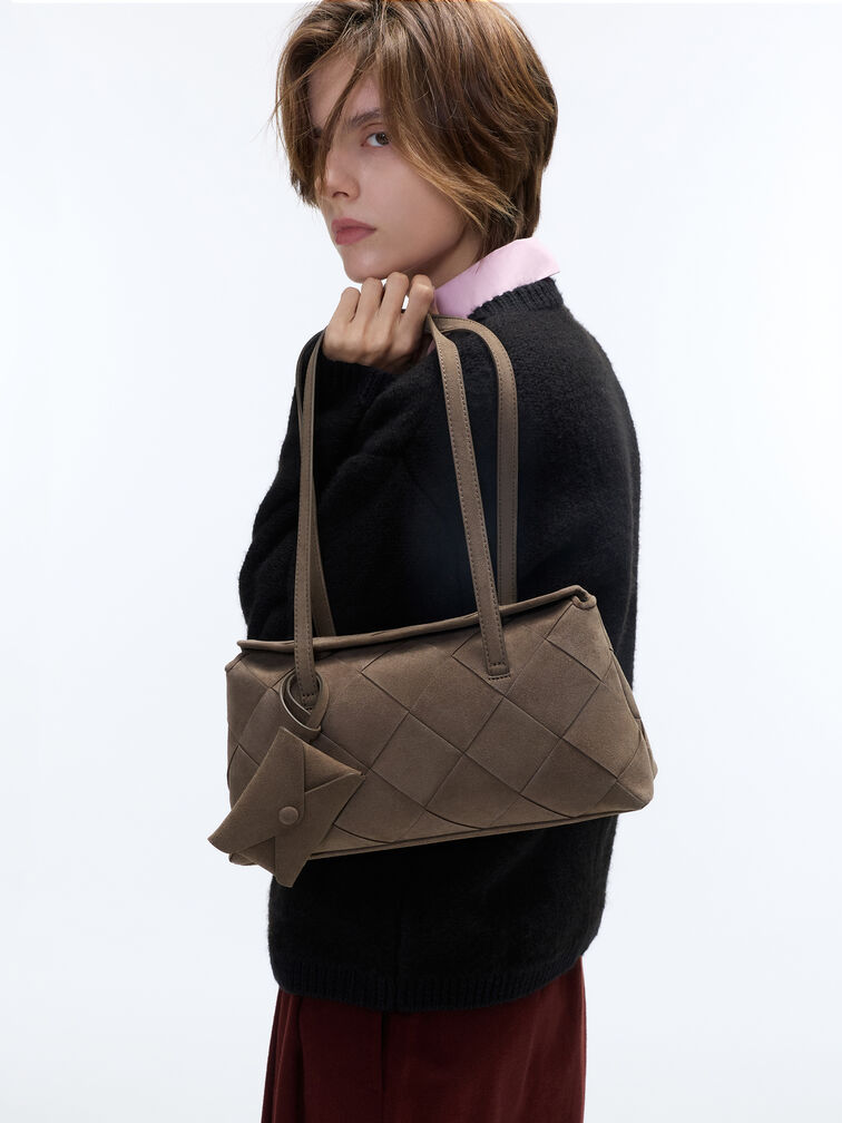Tas Bahu Noane Elongated Handle, Stone Grey, hi-res