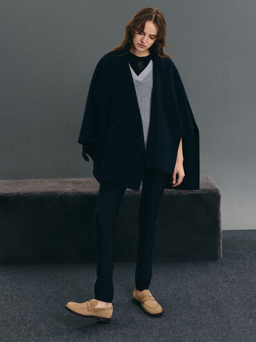 Sepatu Loafers Penny Arven Faux Suede, Camel, hi-res