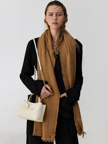 Halsey Ruched Top Handle Bag, Cream, hi-res