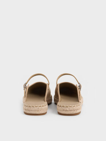 Sepatu Espadrilles Mary Jane Slip-On Faux Suede, Sand, hi-res