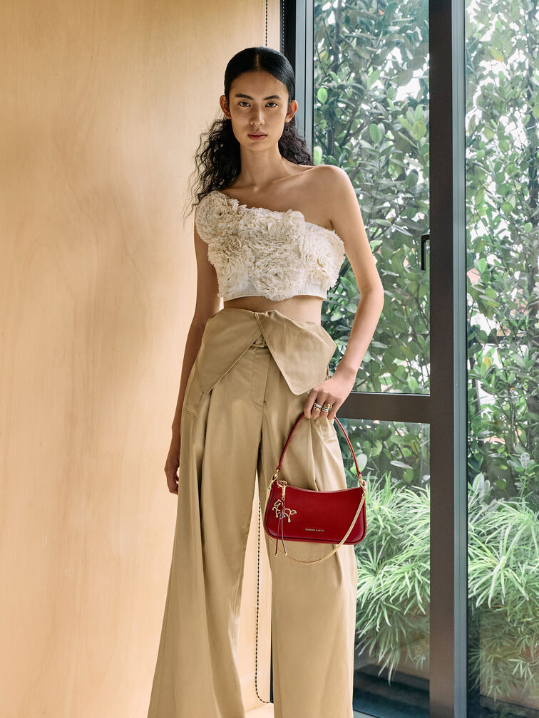 Tas Bahu Horse-Motif Elspeth, Tomato Red, hi-res