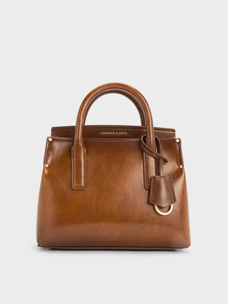 Tas Top Handle Structured Rene, Tan, hi-res