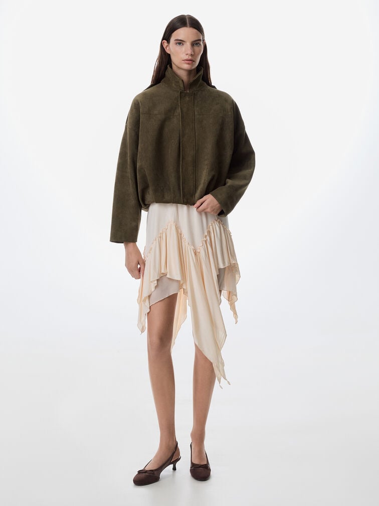 Sepatu Pumps Mesh Bow Slingback Mulligan, Dark Brown Textured, hi-res