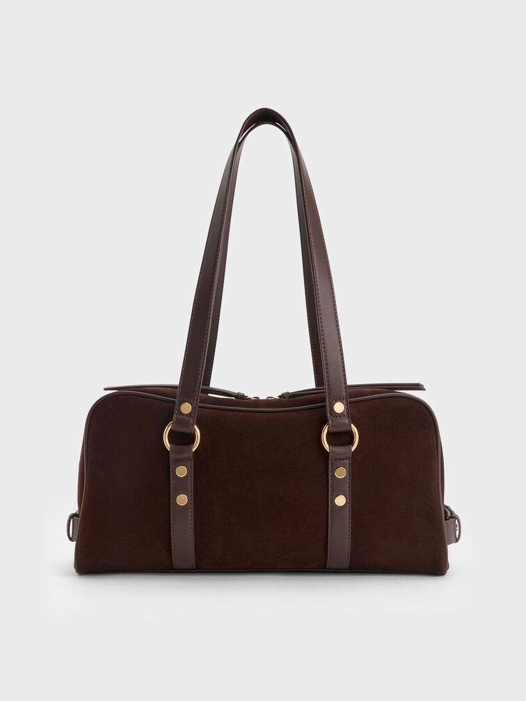 Tas Bahu Studded Tatiana, Espresso Brown, hi-res