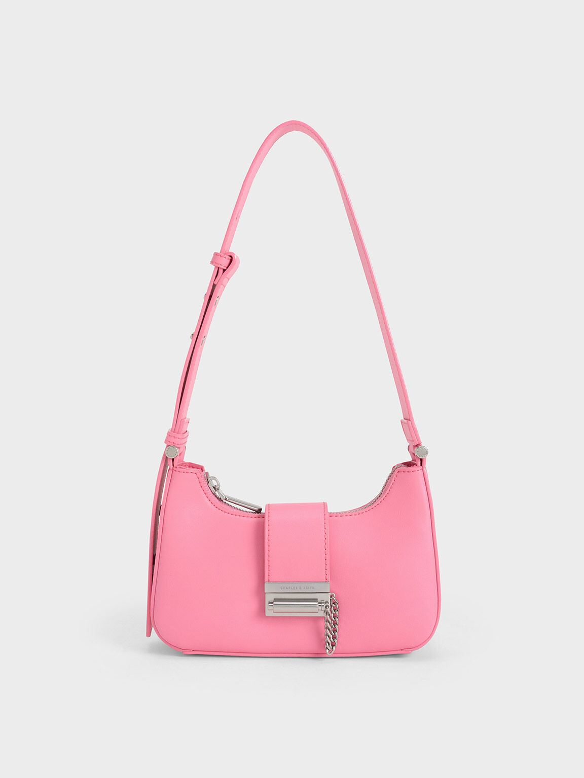 Metallic Accent Belted Bag, Pink, hi-res
