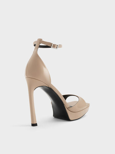 Sandal Heeled Platform Patent, Taupe, hi-res