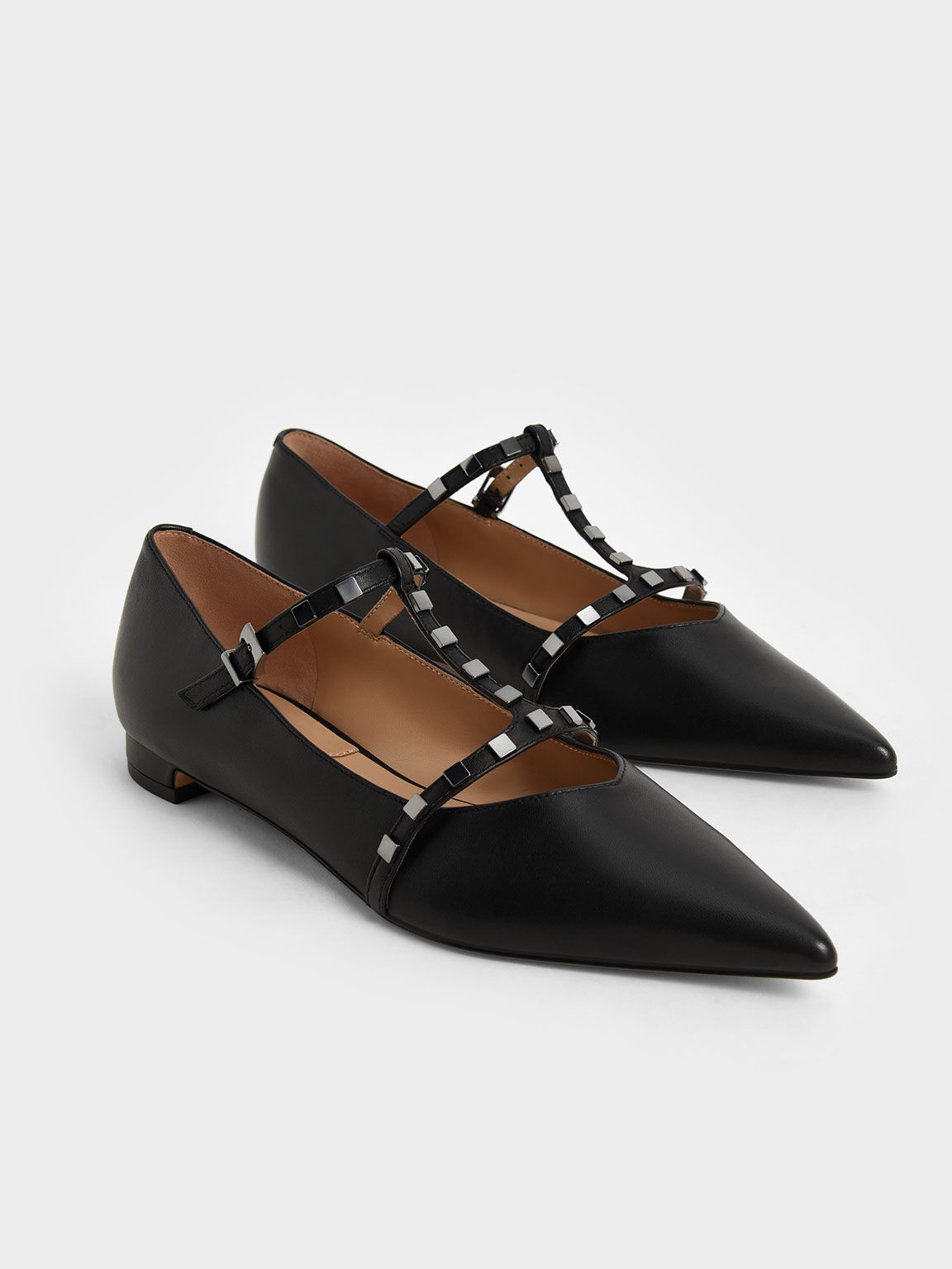 Black Sepatu Flat Ballerina Strappy 