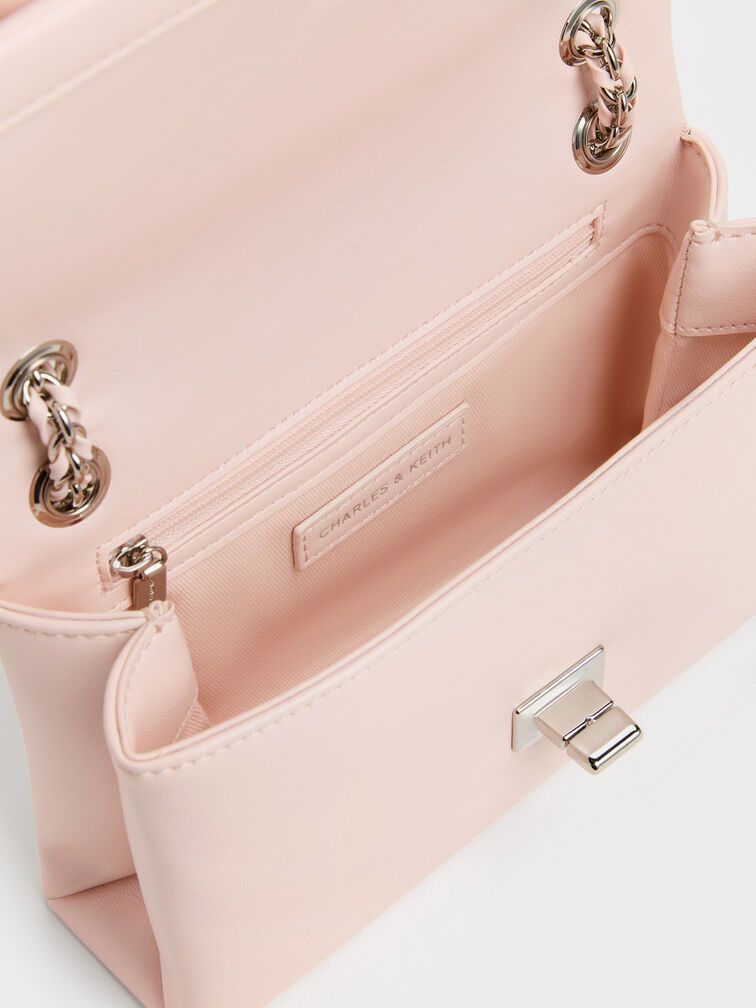 Gift Set: Flower Chain Shoulder Bag With Jewellery Set, Soft Pink, hi-res