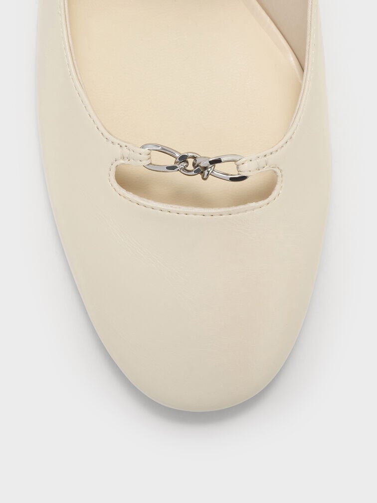 Shila Chain Mary Jane Pumps, Chalk, hi-res