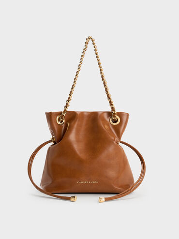 Tas Selempang Double-Handle Braided-Strap Arya, Distressed Tan, hi-res