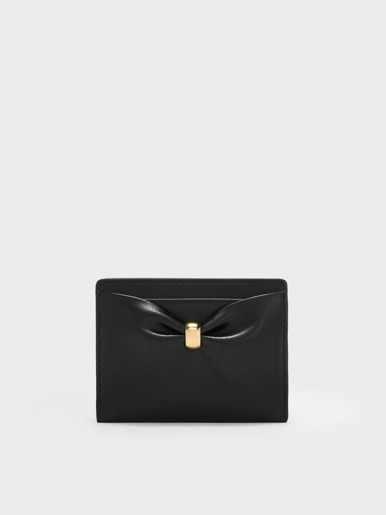 Card Holder Halsey Ruched, Black, hi-res