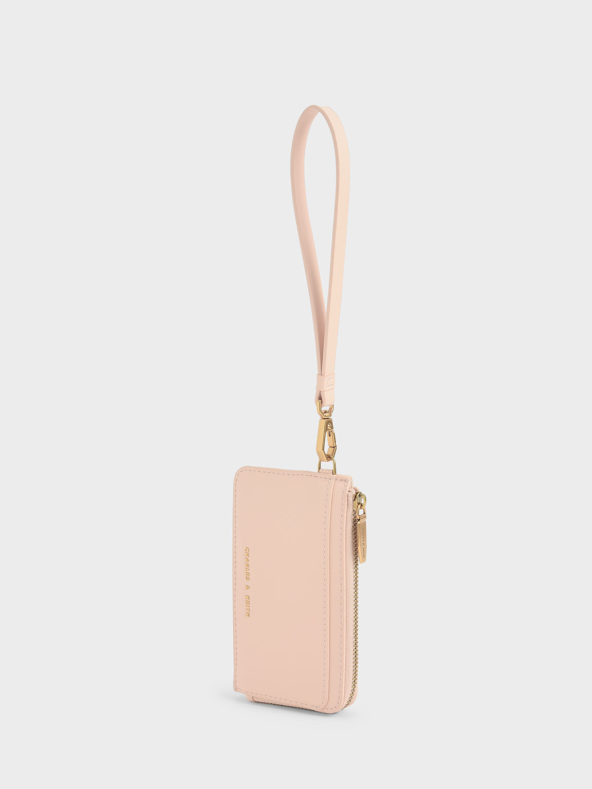 Dompet Kartu Linear Zip-Around, Light Pink, hi-res