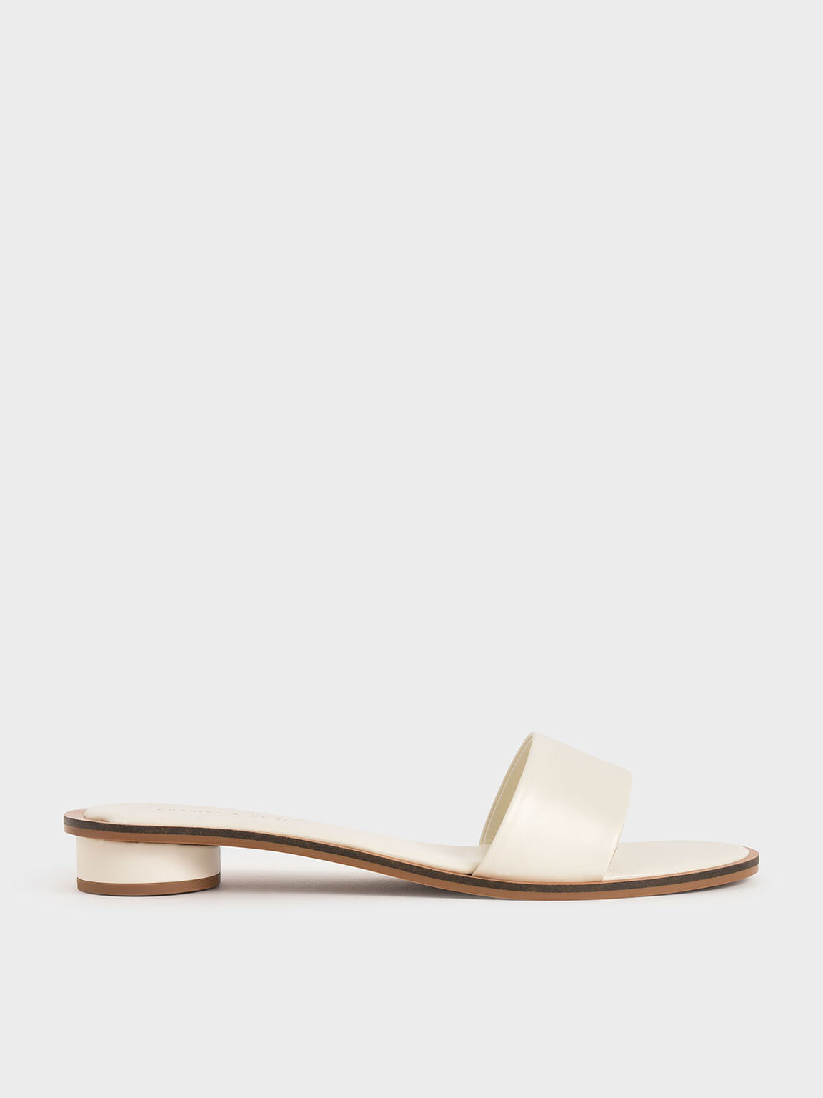 Two-Tone Slide Sandals, Cream, hi-res