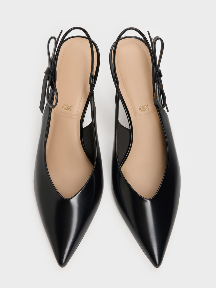 Sepatu Pumps Slingback Leather Anastasia, Black Box, hi-res