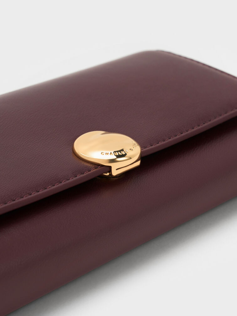 Dompet on-chain Behn Metallic Accent, Wineberry Red, hi-res