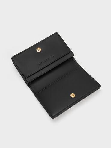 Astra Canvas Contrast Trim Wallet, Black Textured, hi-res