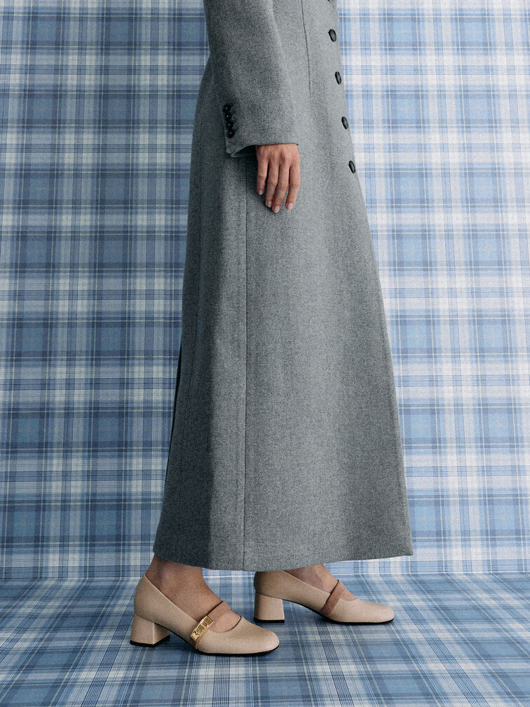 Lando Two-Tone Mary Jane Pumps, Chalk, hi-res